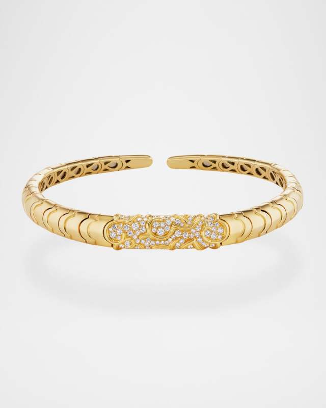 18K Yellow Gold Onda Diamond Collar